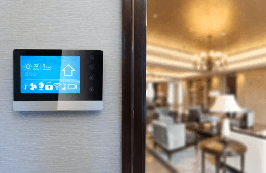 Smart home lighting and control panel installed in a Southern Maine residence