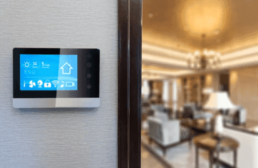 Smart home lighting and control panel installed in a Southern Maine residence